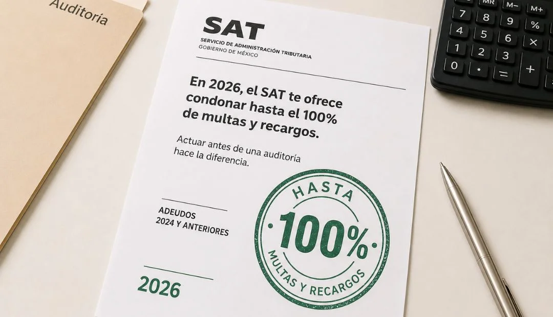 Programa regularización fiscal SAT 2026 con condonación de multas y recargos