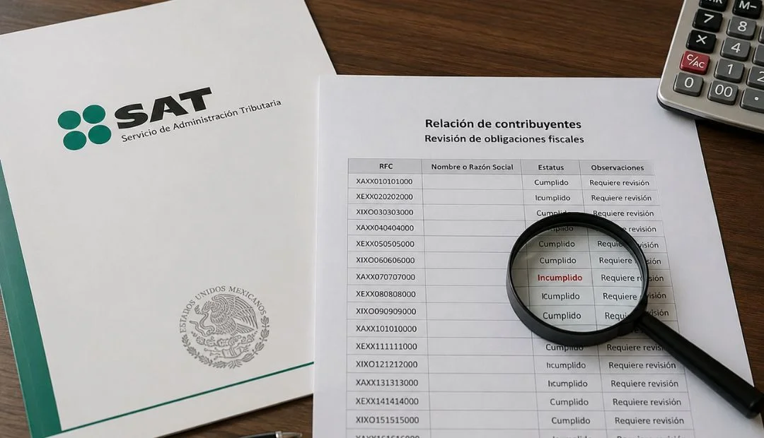 SAT fiscalización 2026 a 550 mil contribuyentes con adeudos