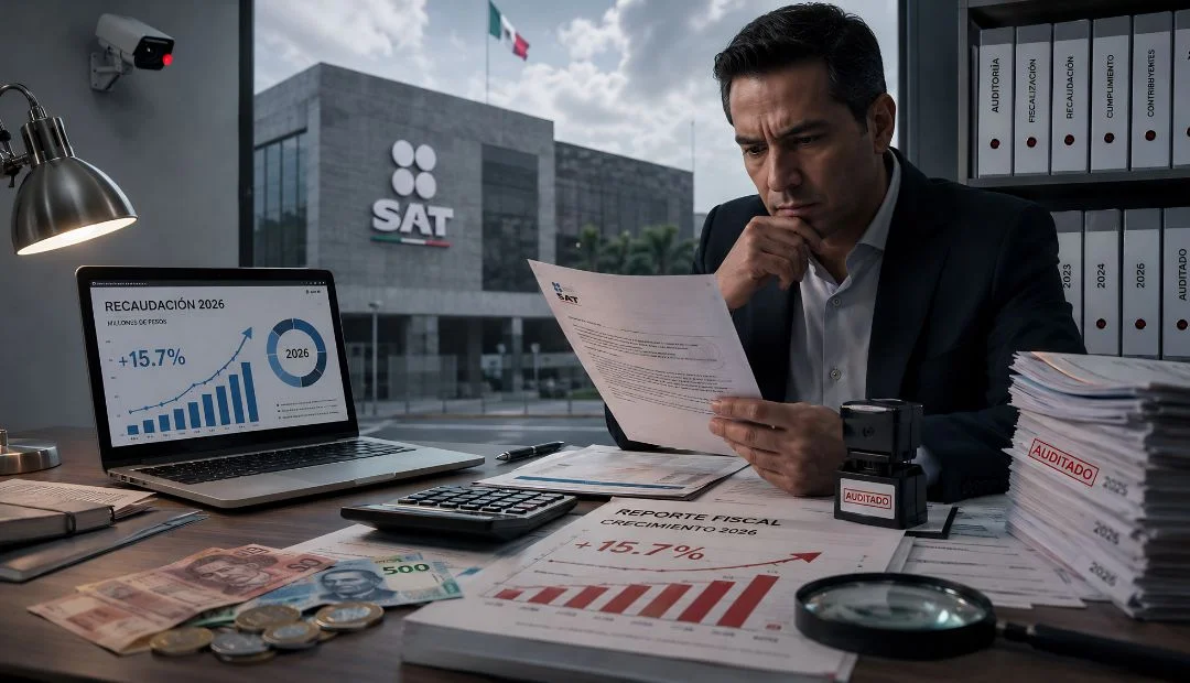 empresario viendo el reporte de recaudación del sat
