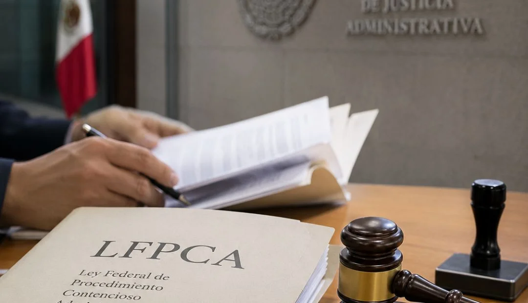 Representación de las reformas a la Ley Federal de Procedimiento Contencioso Administrativo que buscan agilizar los juicios fiscales, reducir tiempos procesales y mejorar la impartición de justicia en el TFJA.